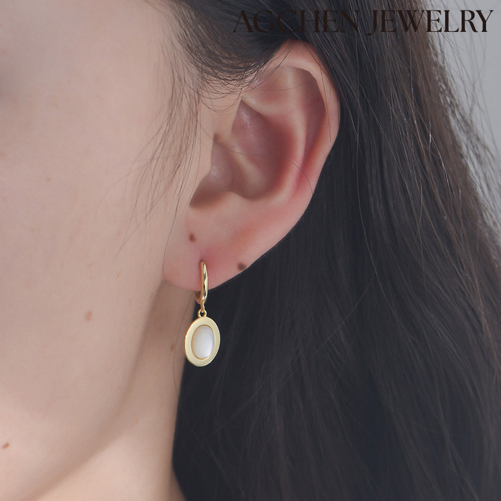 agchenjewelry Oval Moonstone Earrings agfashion big circle earrings