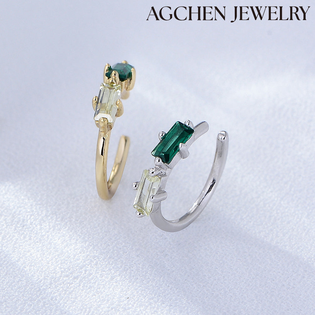 emerald cut earrings emerald earrings gold