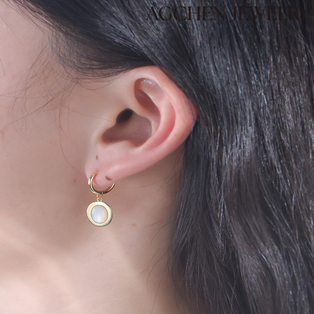 agchenjewelry Oval Moonstone Earrings agfashion white circle