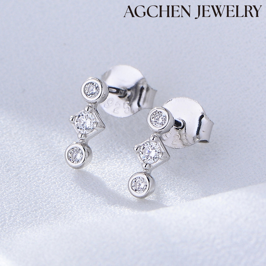 Geometric Cubic Zirconia Earrings agchenjewellery agjewelry agfashion earring jewelry gold square earrings
