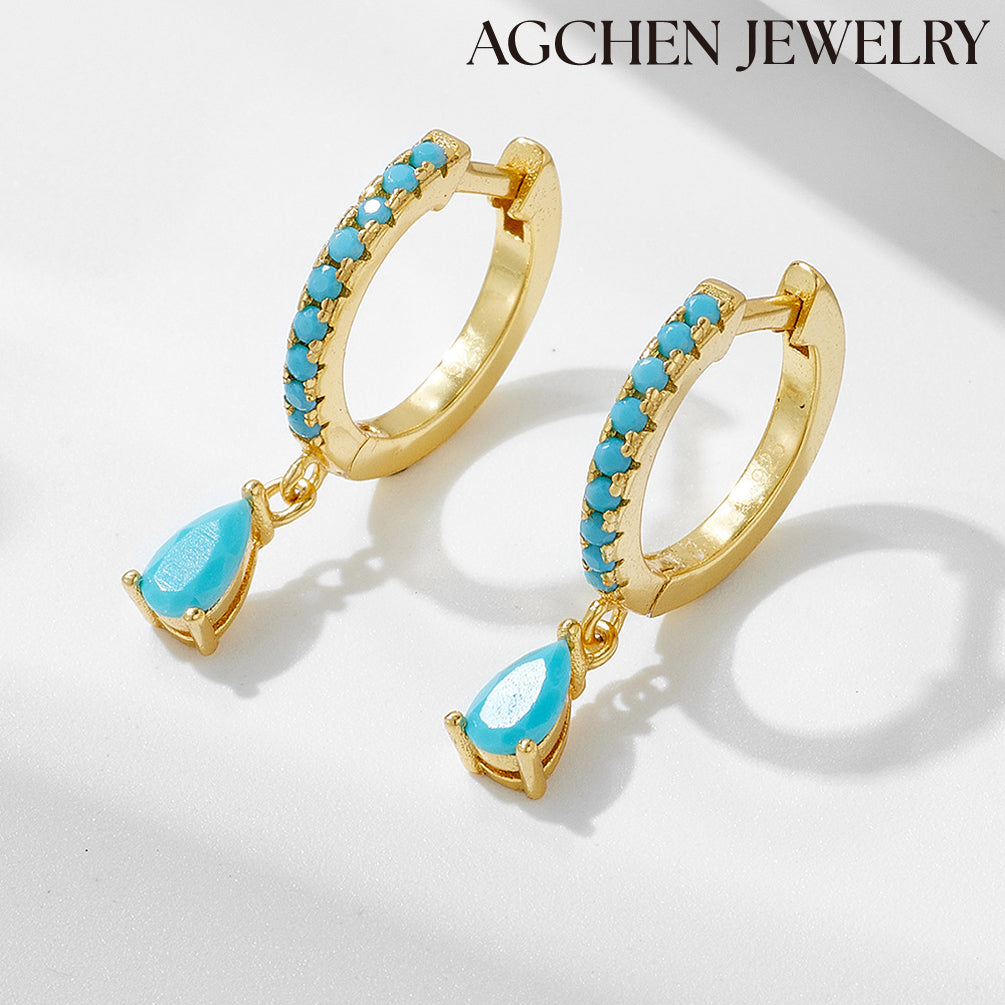 agchenjewelry white gold earrings for men pink hoop earrings