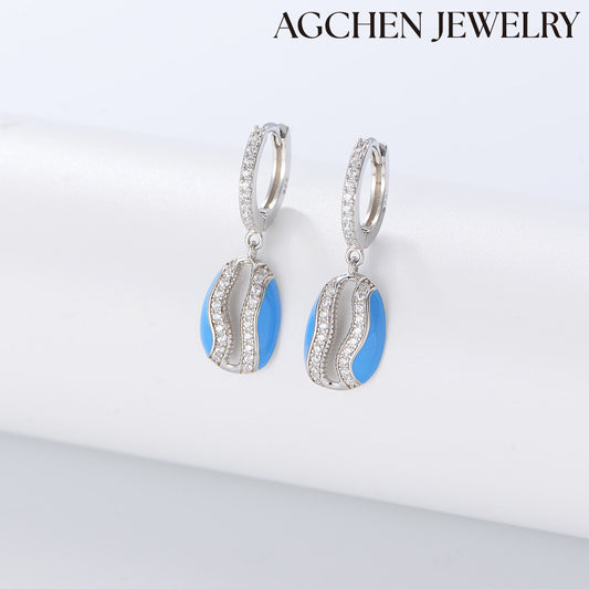 tortoise shell hoop earrings blue earrings blue stone earrings blue topaz earrings