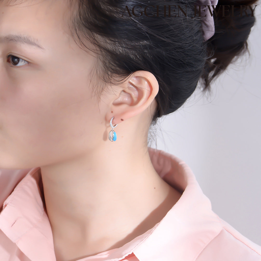 blue opal earrings light blue earrings