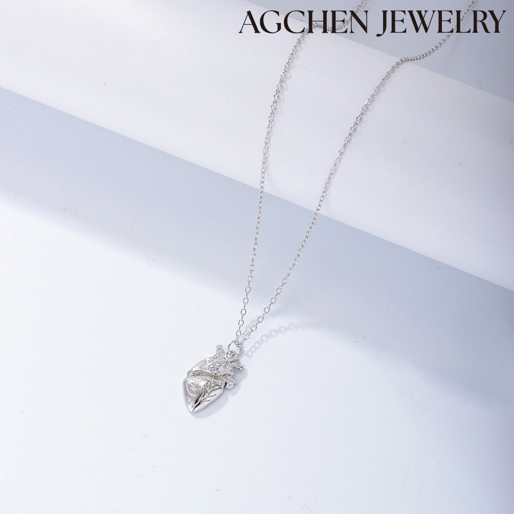 AGCHEN S925 Sterling Silver Connectable Fish-Shaped Pendant Necklace male Europe and America ins design sense new accessories - AGCHEN JEWELRY,925 All Styles, 925 Necklaces