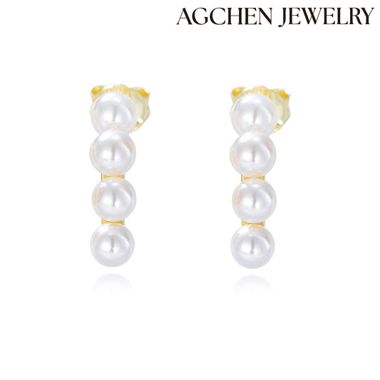 Minimalist Pearl Earrings agchenjewelry  peacock earrings gold sterling silver pearl earrings