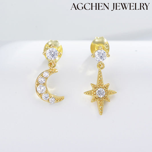 moon and star earring set best earrings for womenside earrings gold
