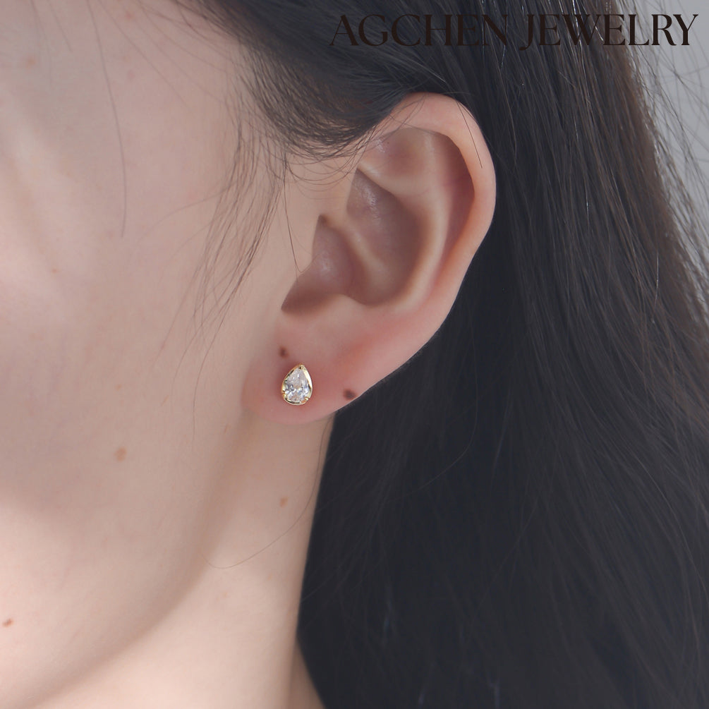 agchenwaterdropearring agchenjewelry agjewelry cuteearring cutejewelry zirconia earrings silver huggie earrings