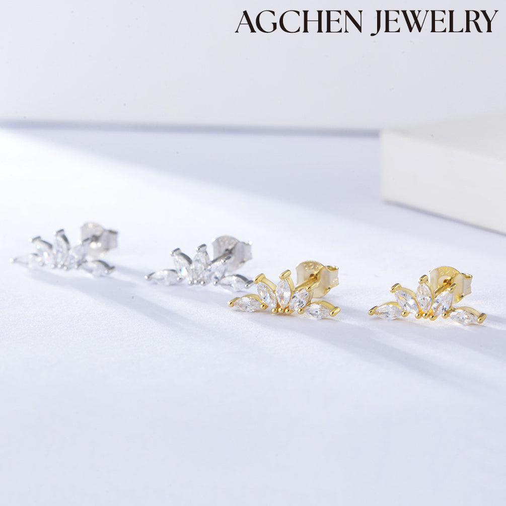 flower zirconia earring cubic zirconia bridal sets