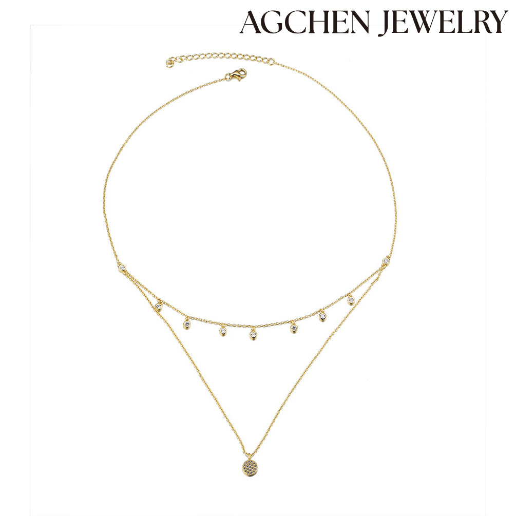 agchen jewellery dainty gold necklace long gold necklace 18k gold necklace