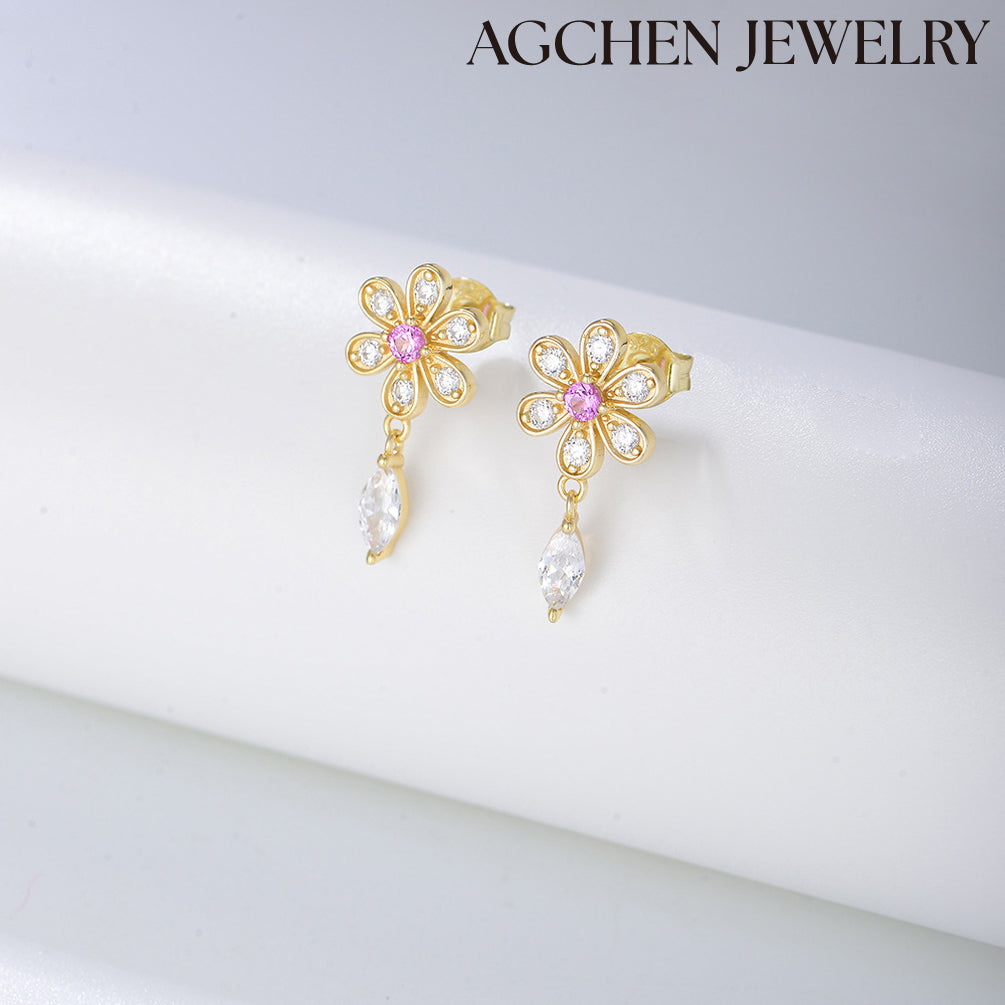 pressed flower earrings pandora flower earringswhite flower earrings