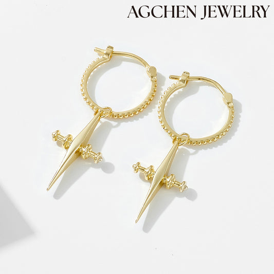agchenjewelry agearring Cross Earrings agfashion gold cross earrings