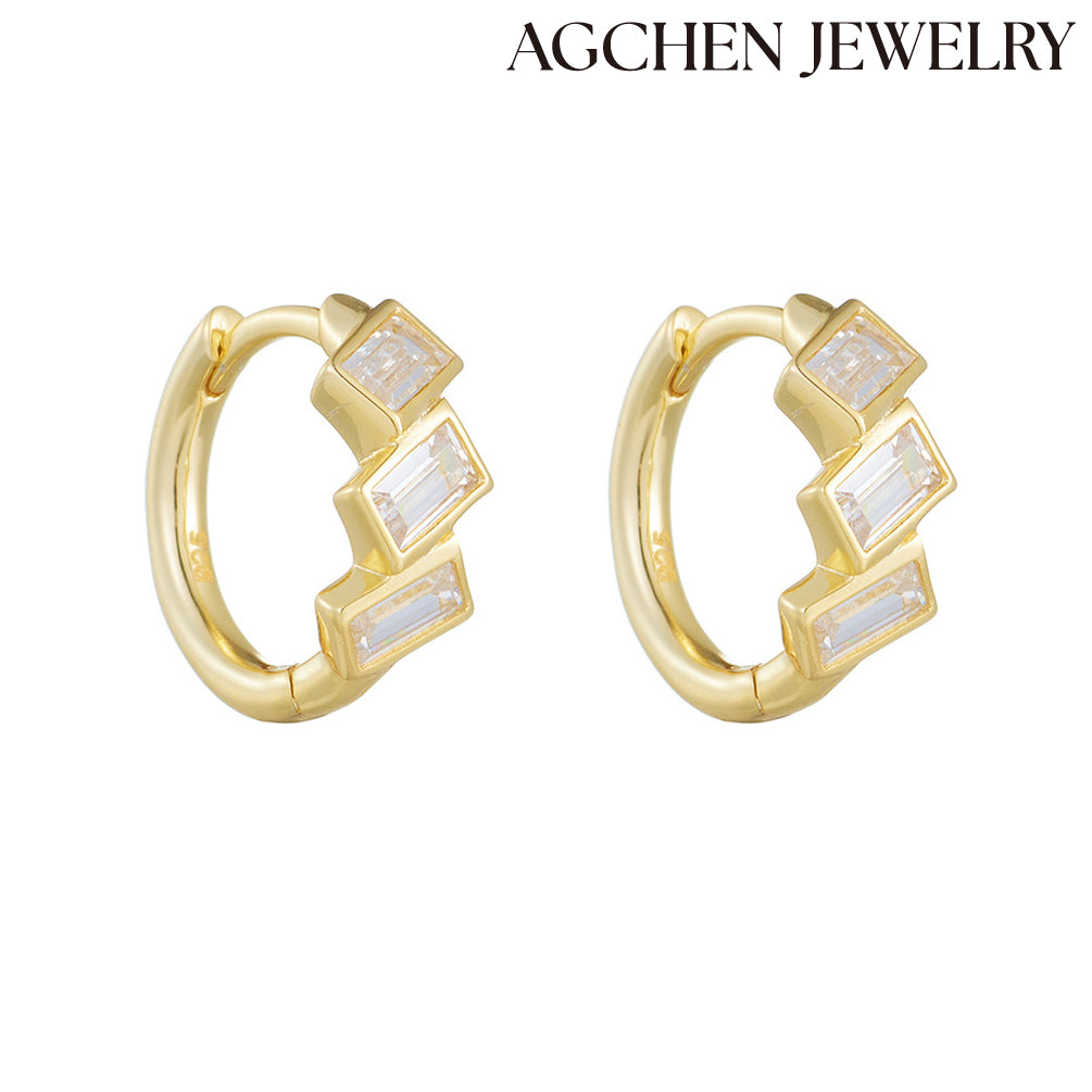 agchenjewelry gemstone stud earrings male diamond earrings