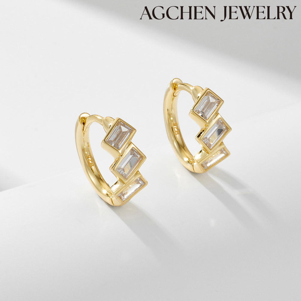 second earrings two tone earrings 3 hoop earrings