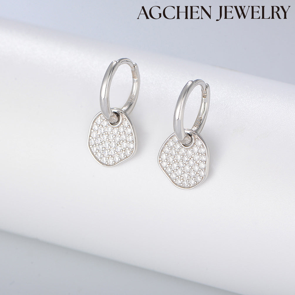 agchenjewelry agjewelry cuteearring agfashion 925 Sterling silver black earrings for girls black cross earring