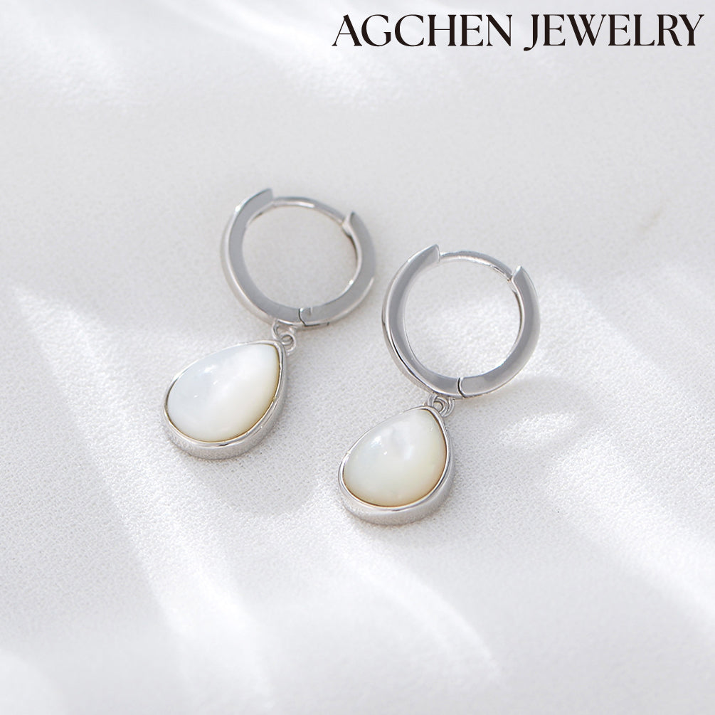 gemstone earrings white stone earring
