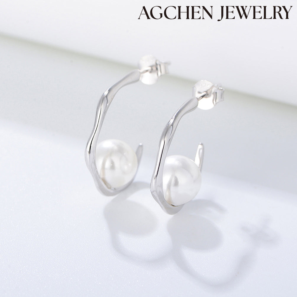 Minimalist Pearl Earrings agchenjewelry pearl pendant pearl pendant necklace