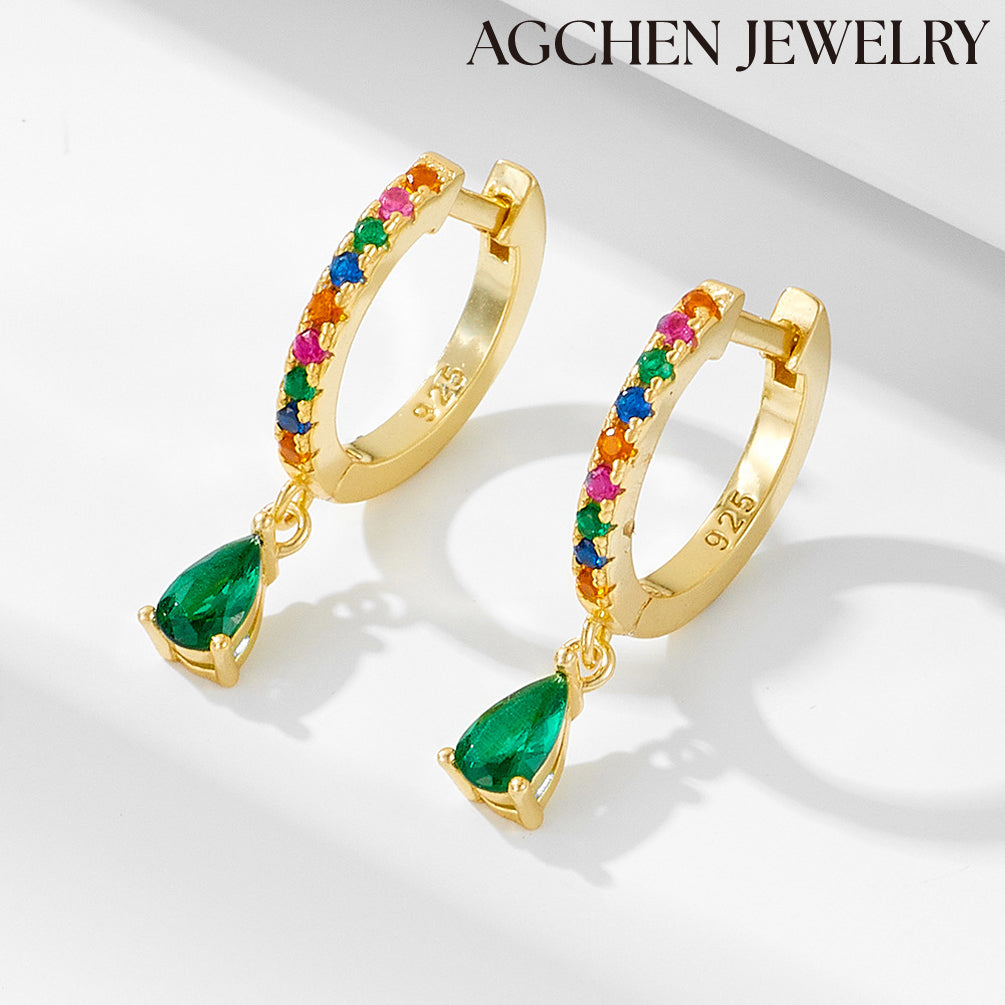 Multicolored Cubic Zirconia Earrings agchenjewelry agjewelry agfashion earring teardrop diamond earrings
