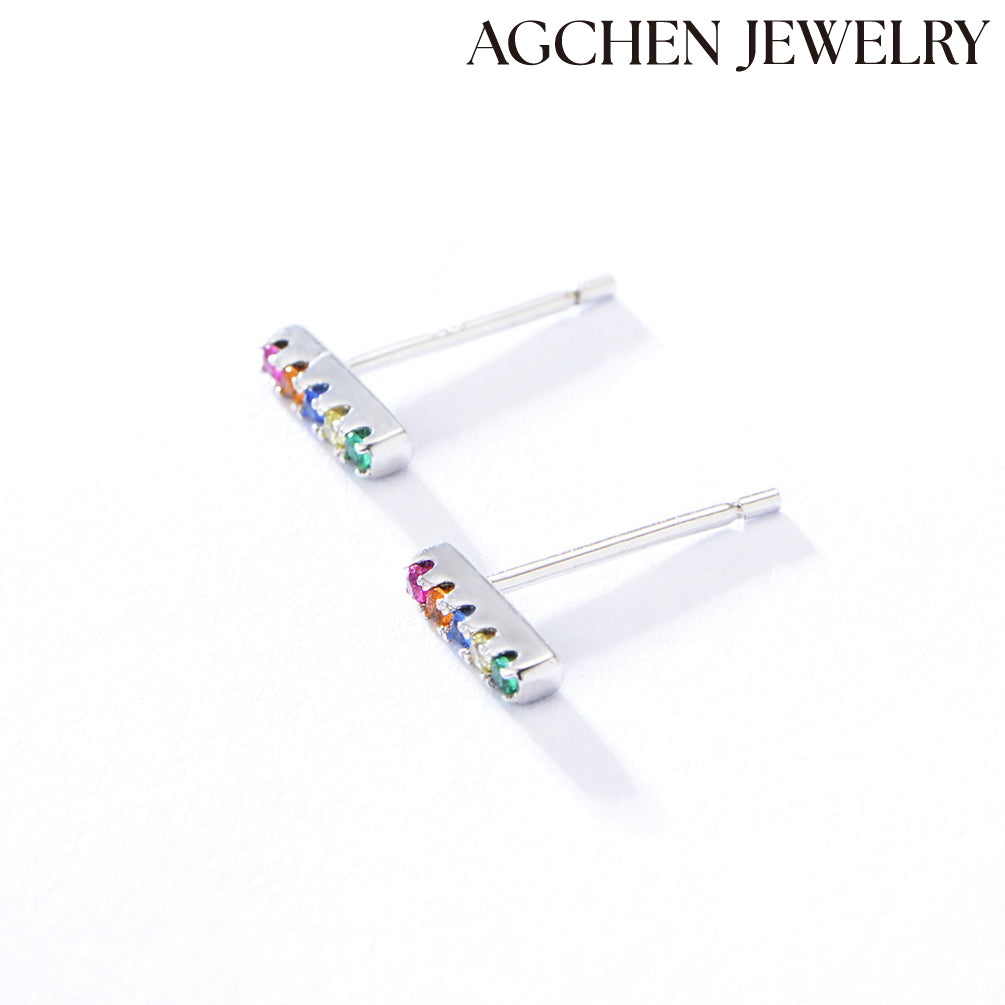 rainbow pendant sterling silver earrings sterling silver hoop earrings silver earrings for womensilver earrings for girls