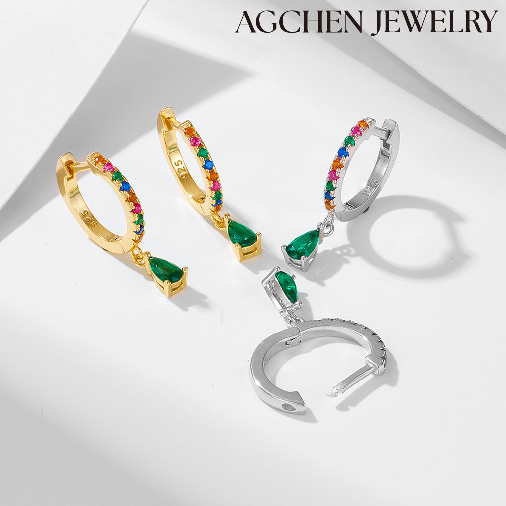 Multicolored Cubic Zirconia Earrings agchenjewelry agjewelry agfashion earring pear drop earrings