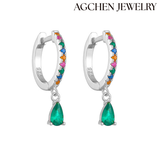 Multicolored Cubic Zirconia Earrings agchenjewelry agjewelry agfashion earring dangle drop earrings