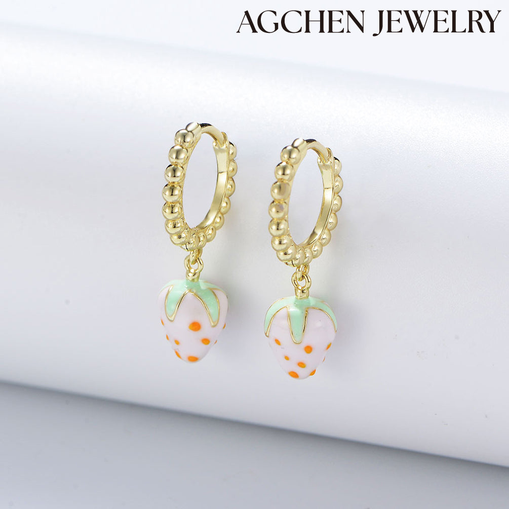 Cute Strawberry Earrings agchenjewelry agjewelry agfashion ag earring hot pink earrings