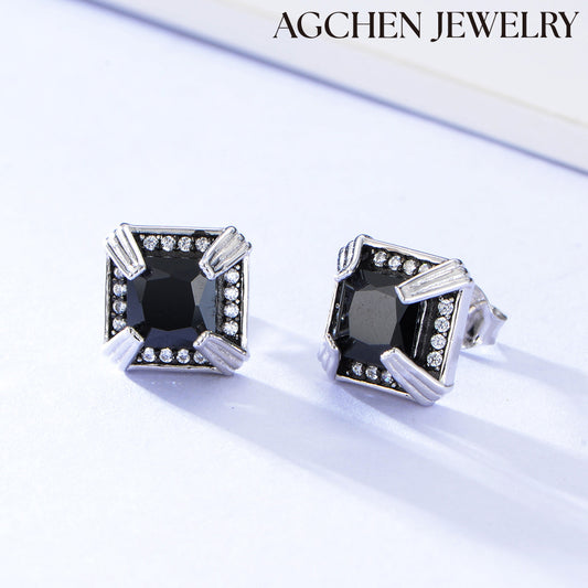 agchenjewelry beautiful earrings vintage earrings black earrings for men