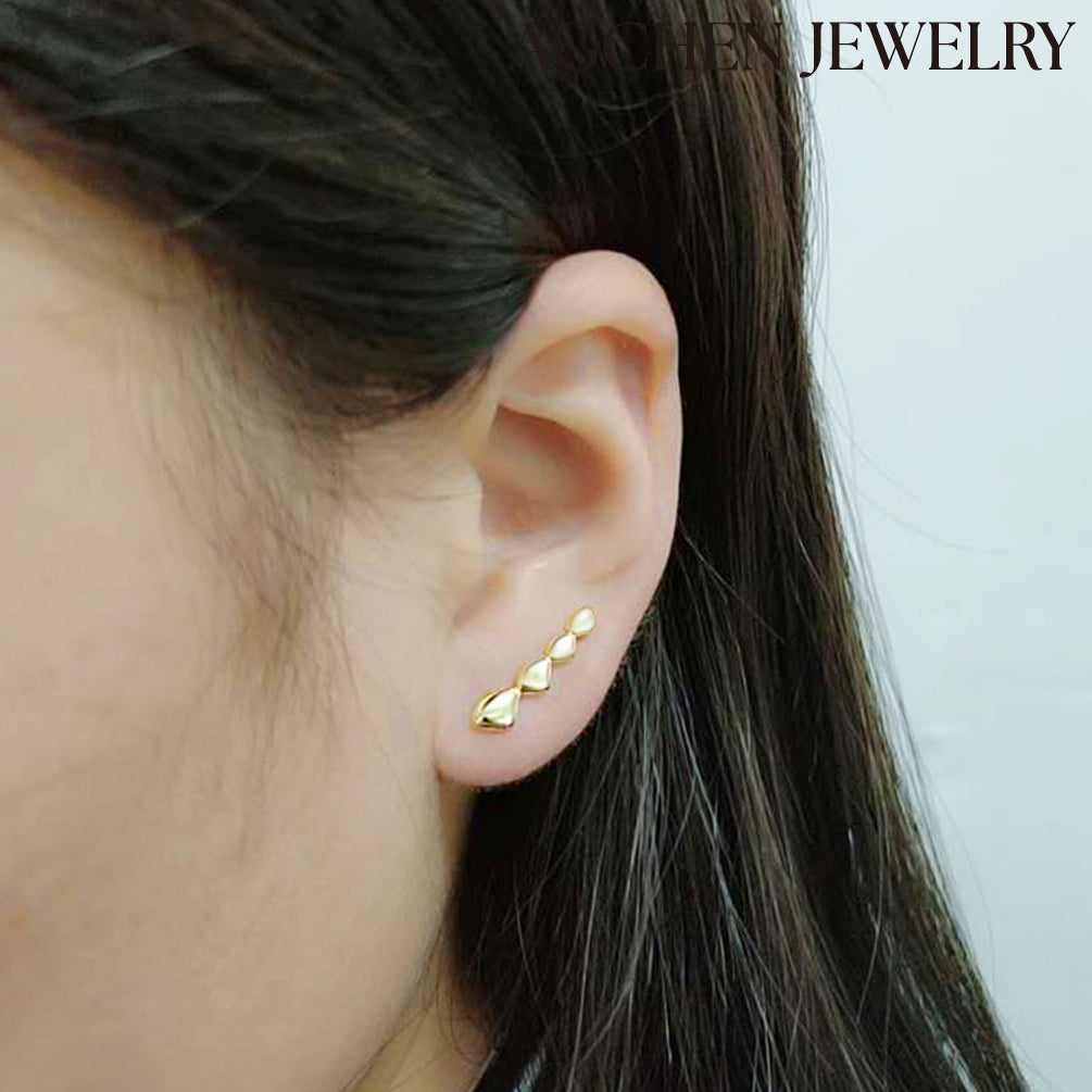 titanium stud earrings front back earrings 18k gold hoop earrings