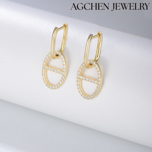 agchenjewelry rose gold diamond hoop earrings earrings for women amazon