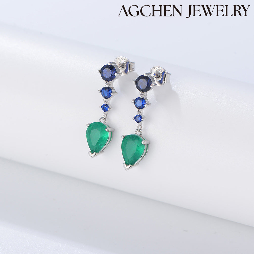 agchenjewelry grape earrings pear drop earrings
