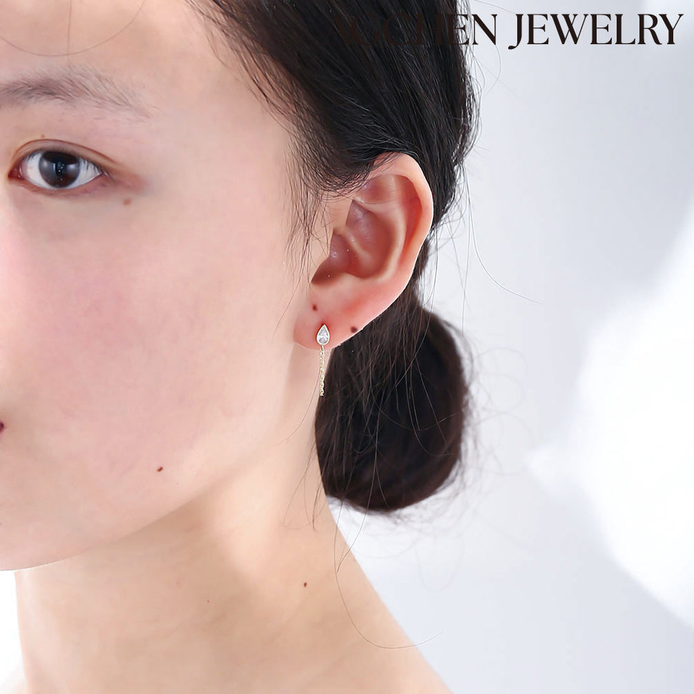 Teardrop Cubic Zirconia Drop Earrings agchenjewelry agfashion agjewelry