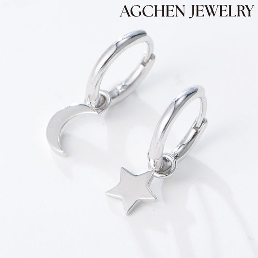 moon and star earrings crescent moon earrings