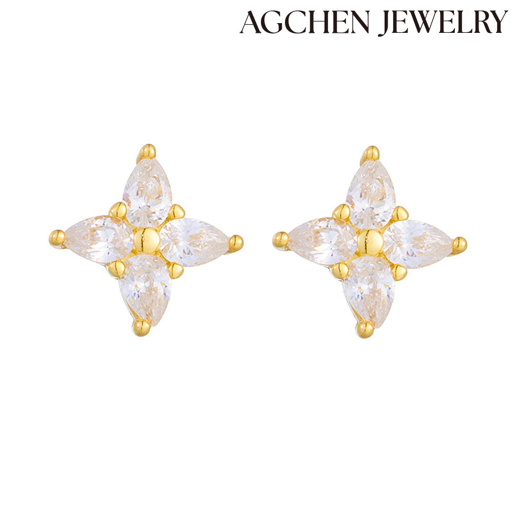 flower earrings white flower earrings flower set earrings gold flower earrings
