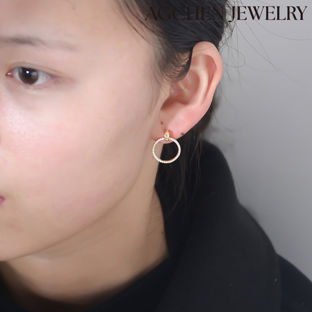 Minimalist Circular Earrings agchenjewelry sterling silver hoop earrings
