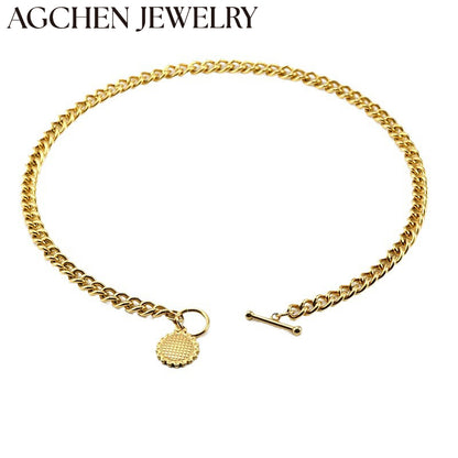 AG Stainless Steel Sunflower Necklace