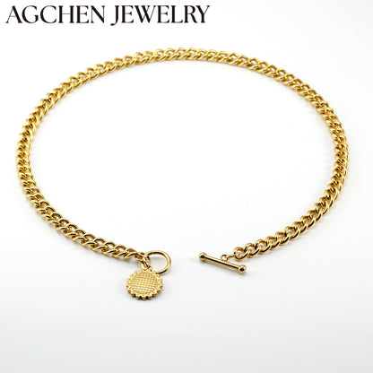 AG Stainless Steel Sunflower Necklace