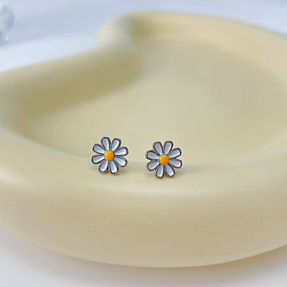 AG Natural Freedom Litte Daisy Stainless Steel Earrings - AGCHEN JEWELRY,earrings