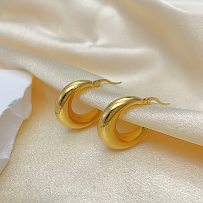 AG Luna-Inspired Gold-plated Stainless Steel Earrings - AGCHEN JEWELRY,earrings