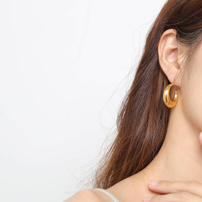AG Luna-Inspired Gold-plated Stainless Steel Earrings - AGCHEN JEWELRY,earrings