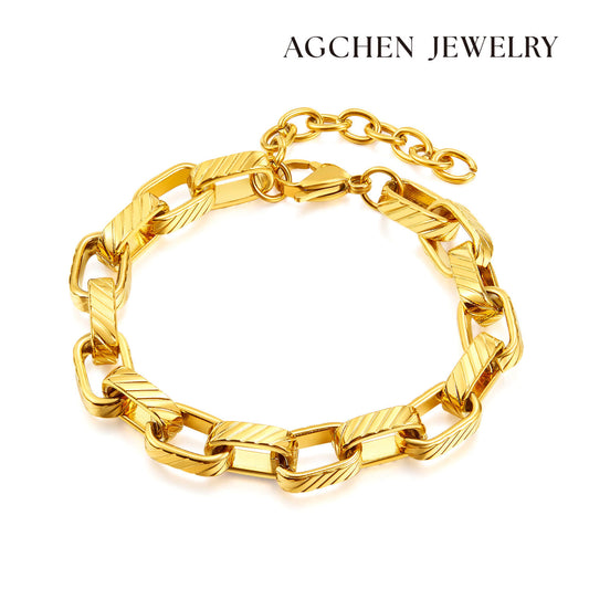 AG Timeless Commitment Curb Chain Stainless Steel Bracelet - AGCHEN JEWELRY,bracelet