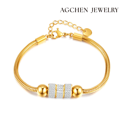 AG Unique Wheel-Like with Cubic Zirconia Bracelet - AGCHEN JEWELRY,bracelet