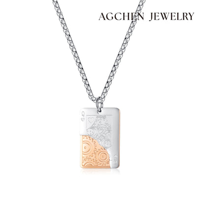 AG Lovers' King and Queen Pendant Necklace - AGCHEN JEWELRY,men necklace