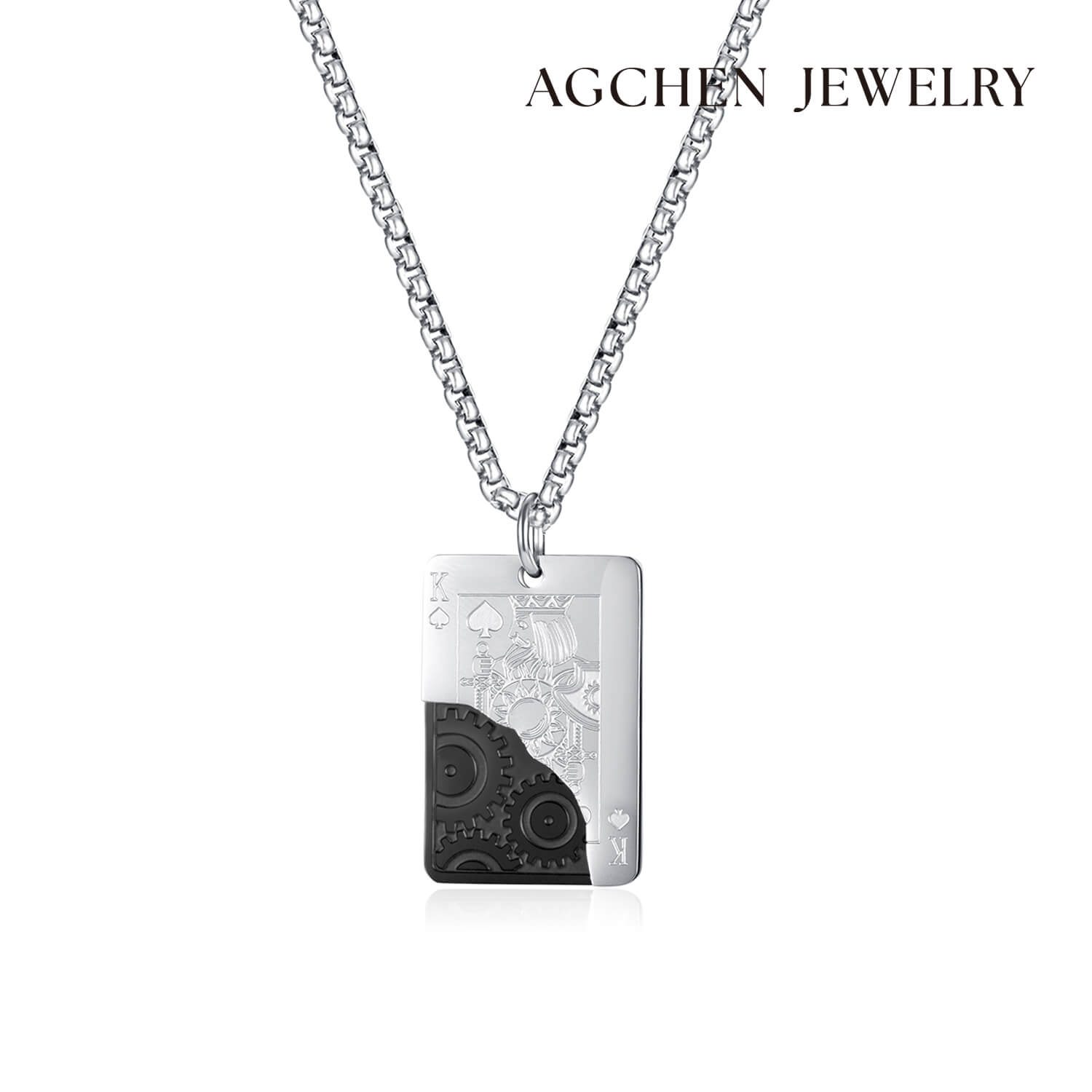 AG Lovers' King and Queen Pendant Necklace - AGCHEN JEWELRY,men necklace