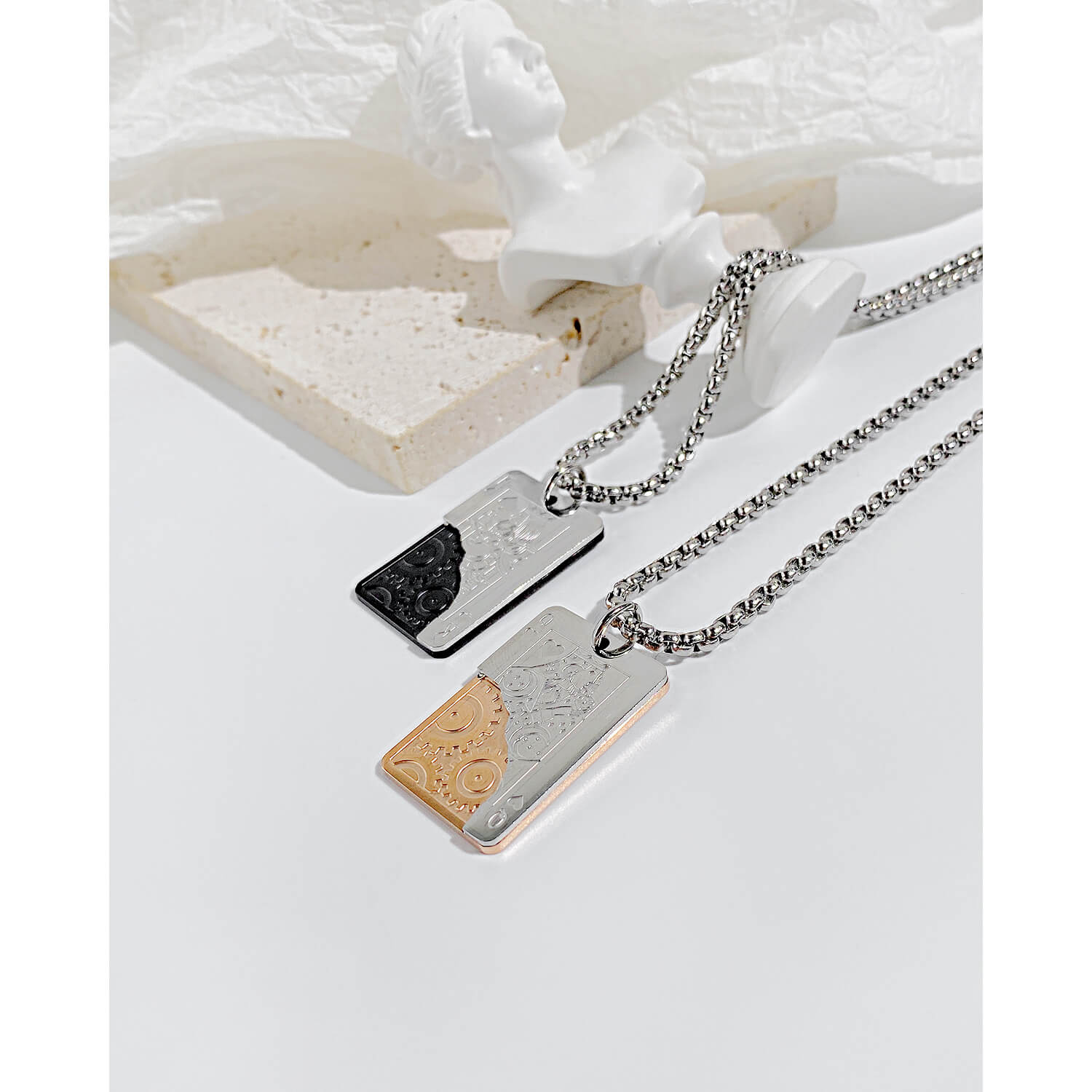 AG Lovers' King and Queen Pendant Necklace - AGCHEN JEWELRY,men necklace