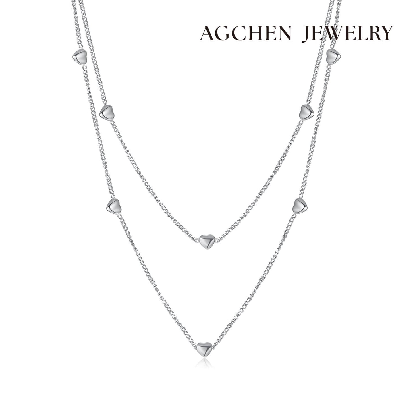AG Lovely Gold Multi-Heart Pendant Necklace - AGCHEN JEWELRY,necklace