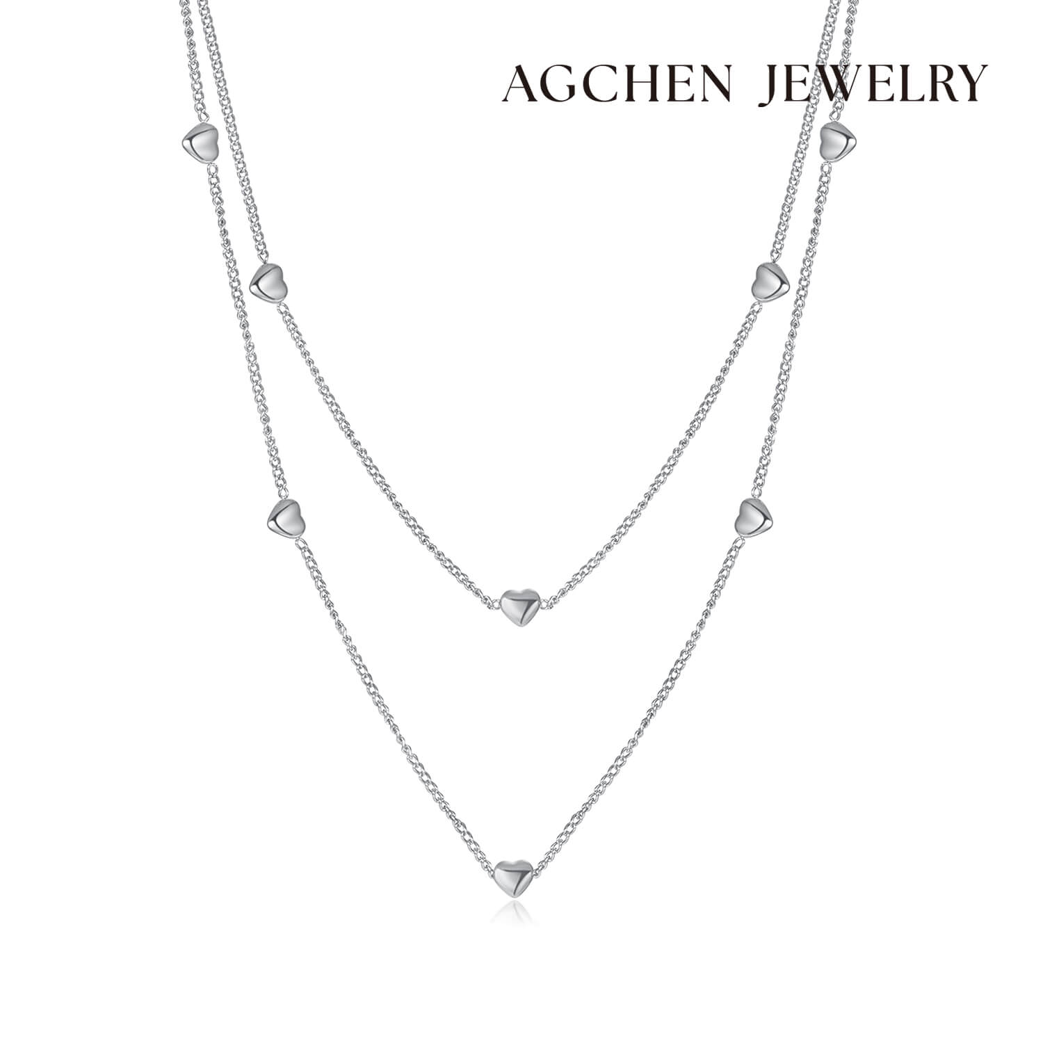 AG Lovely Gold Multi-Heart Pendant Necklace - AGCHEN JEWELRY,necklace