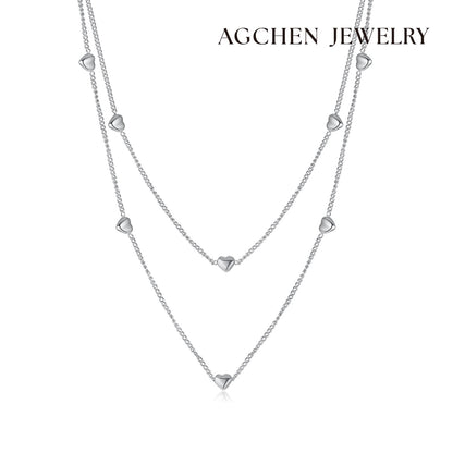 AG Lovely Gold Multi-Heart Pendant Necklace - AGCHEN JEWELRY,necklace