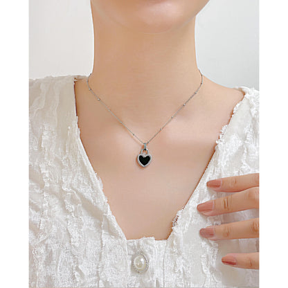 AG Loyalty Black Gold Heart Pendant Necklace - AGCHEN JEWELRY,necklace