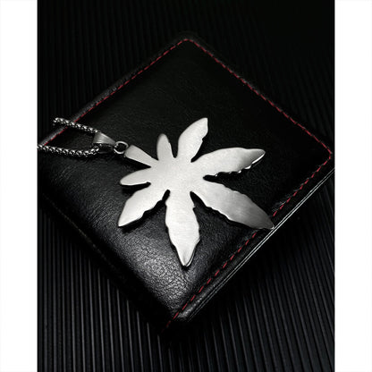 AG Mystery Journey Silver Cannabis Leaves Pendant Necklace - AGCHEN JEWELRY,men necklace