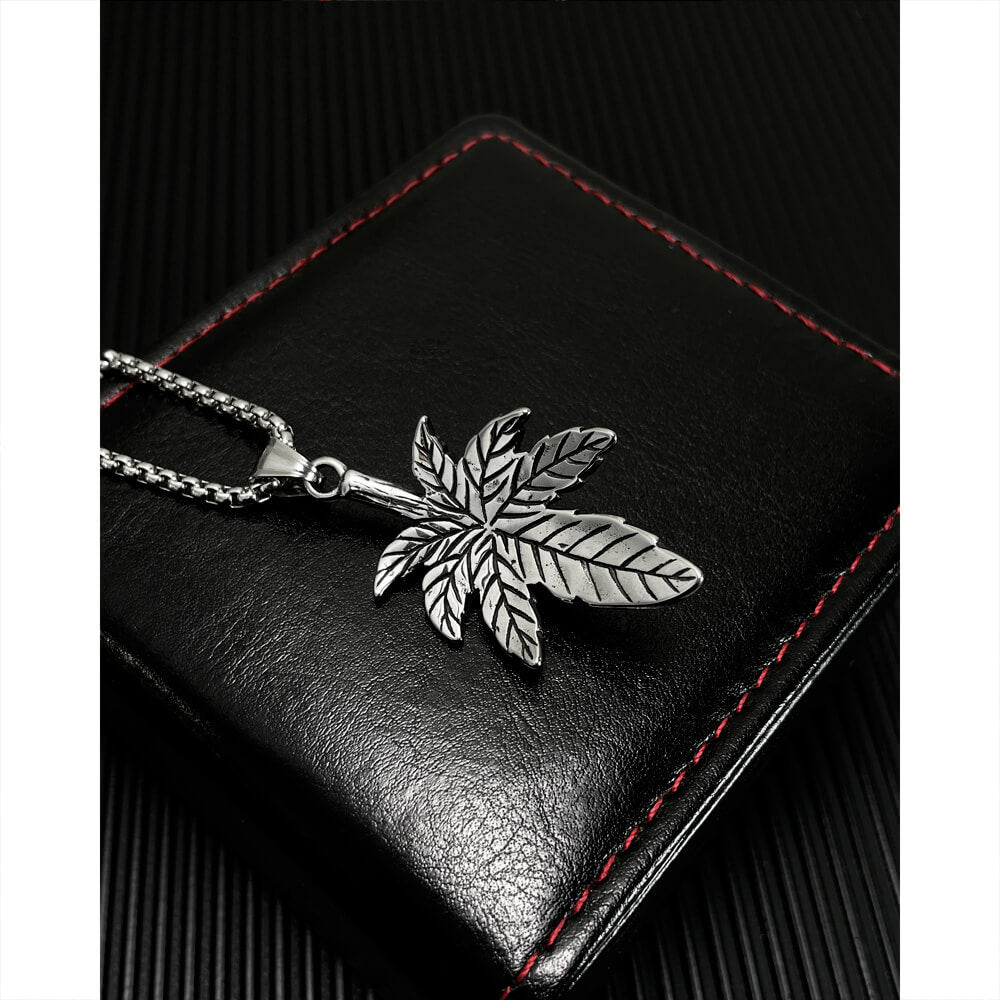 AG Silver Feather Of Faith With Calaite Pendant Necklace - AGCHEN JEWELRY,men necklace