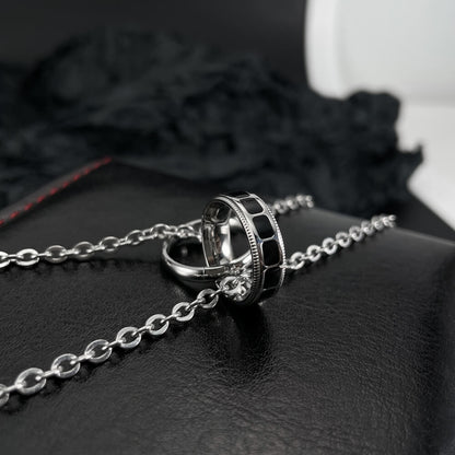 AG Love and Commitment Crossing Ring Pendant Necklace - AGCHEN JEWELRY,men necklace